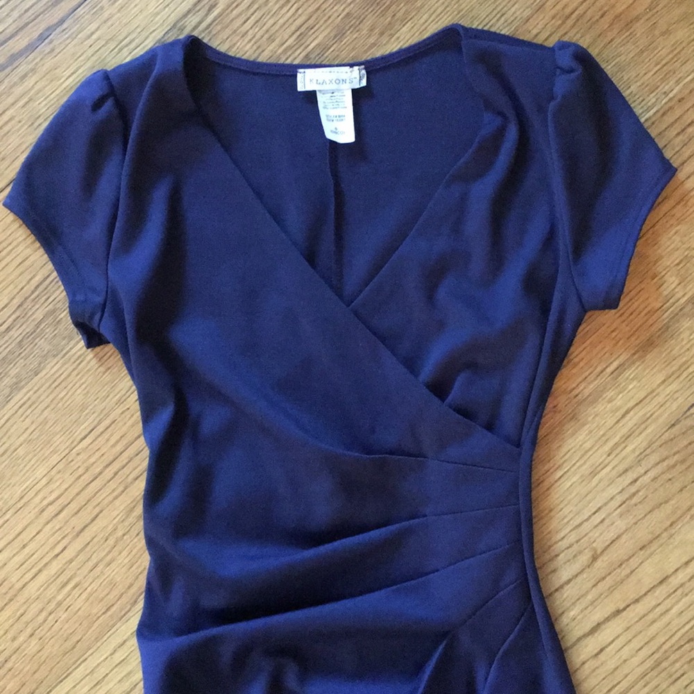 NWOT Navy Blue Knee Length Dress w/ Short Sleeves
